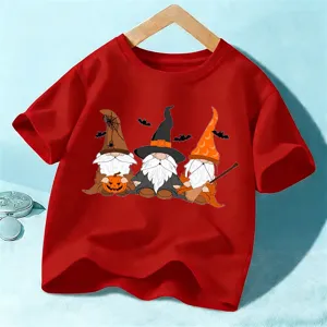 Enfant Halloween t-shirt a manches courtes rouge avec graphique vetement festif quotidien