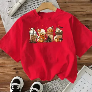 Halloween women graphic short sleeve t shirt casual red top spooky holiday festive fashion clothing