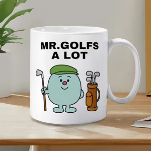 Tasse à café en céramique avec motif de golf amusant, cadeau idéal pour les fans de sport.