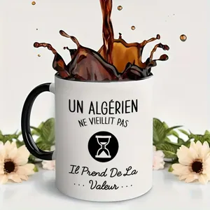 Creative Funny Text Hourglass Bone China Coffee Mug Minimalist Office Water Cup Novelty Gift