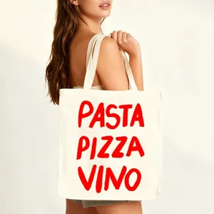 Borsa shopper in tela stampata minimalista borsa a spalla casual per dettagli quotidiani vista