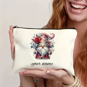 Personalisierte Weihnachtswichtel Kosmetiktasche niedlicher Make-up Beutel für Reisen Alltag.