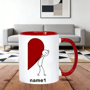 Tazza da caffe in ceramica con design a cuore personalizzato e nome per regalo di San Valentino