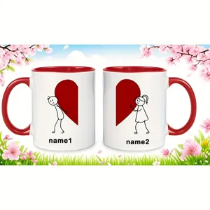 Tazza da Caffè in Bone China Motivo a Cuore Tazza in Ceramica per Coppia Ufficio Casa Cucina Articolo Regalo da Bere Quotidiano