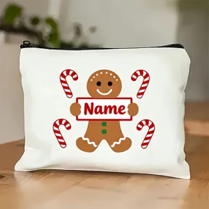 Weihnachten Geschenk Aufbewahrungstasche Poly-Baumwolle Kosmetiktasche Weihnachtsmann Weihnachtsbaum Gedruckt Reißverschluss Tragbare Make-up-Tasche