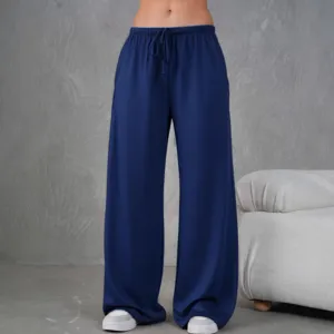 Dames casual losse trekkoord wijde pijp yoga broek comfortabele dagelijkse broek mode