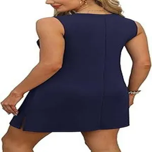 Solid color sleeveless v-neck mini dress for women, casual summer backless slip dress.