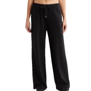 Dames losse sportbroek wijd model trekkoord hoge taille comfortabele yoga casual broek.