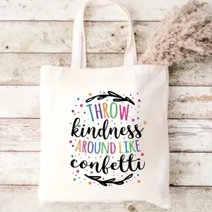 Women Canvas Tote Bag Inspirational Letter Print Casual Daily Shoulder Handbag Large Capacity Foldable Reusable Shopping Bag Travel Eco Friendly Cotton Canvas Bag