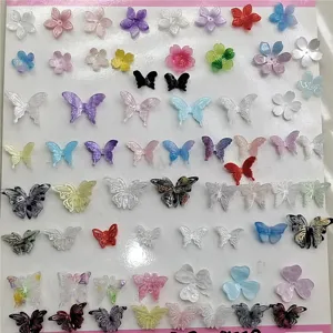 Acrylic flower and butterfly charms for DIY jewelry making, handmade crafts, and accessories.