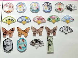 Chinese style acrylic resin charms DIY jewelry accessories for phone case hair clip crafting
