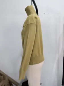 Women casual solid color turtleneck sweater loose knitwear autumn winter long sleeve top