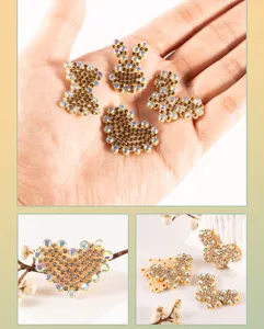 Handgemaakte DIY strass patches fonkelende konijn hart vlinder motieven voor telefoonhoesjes