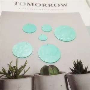 Acryl Perlmutt Optik runde Scheiben Details, türkise DIY Schmuck Zubehör Basteln.