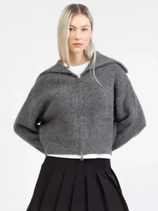Women's Casual Oversized Knitted Cardigan Sweater Large Lapel Full Zip Long Sleeve Striped Jacket Solid Color Warm Outwear For Winter