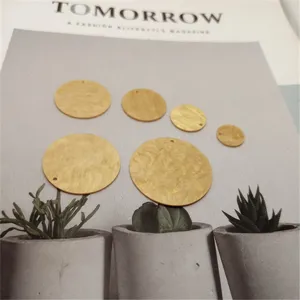 Goldene runde Acryl Anhänger DIY Schmuck Basteln Zubehör Perlen Deko Set Design