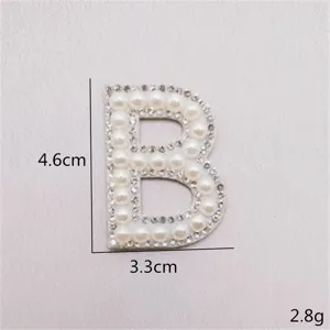 Perlen Strass Buchstabe B Aufnäher DIY Kleidung Zubehör besticktes Abzeichen für Taschen