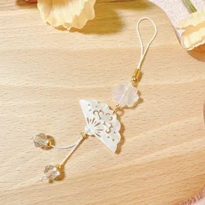 Pendentif téléphone éventail style chinois perle acrylique mignon sac accessoire