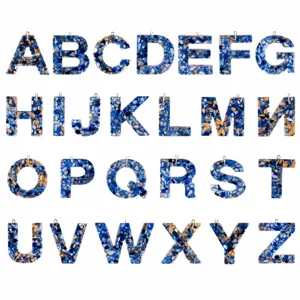 DIY Harz Alphabet Buchstaben Anhänger Mischfarbe Glitzer Pailletten Schlüsselanhänger Taschen Anhänger Schmuckherstellung Zubehör