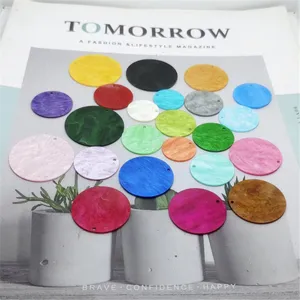 Acryl Runde Scheibe Bunte Muschel Textur DIY Schmuckherstellung Zubehör Bastelbedarf