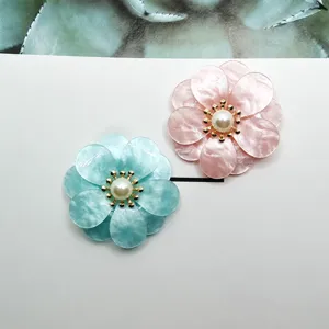 Double layer five-petal flower DIY charm accessory for handmade earrings and hair clips.