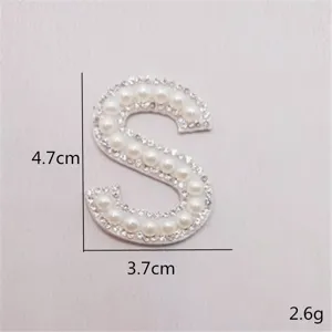 Perle Strass Buchstabe S Aufnäher DIY Kleidung Tasche Hut Schuhe Zubehör Glänzend