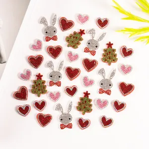 Strass DIY Accessoires de Bijoux Mignon Lapin Cœur Arbre de Noël Vêtements Accessoires de Cheveux Patchs Décoratifs
