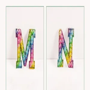 Colorful gradient pearl rhinestone letter patch DIY clothing and bag decorative accessories