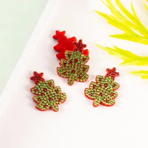 Patchs strass arbre de noël accessoires de vêtements DIY autocollants décoratifs cristaux brillants
