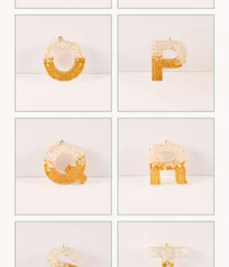 Resin Letter DIY Pendant Epoxy Key Chain Backpack Hanging Ornament Alphabet Craft Accessory
