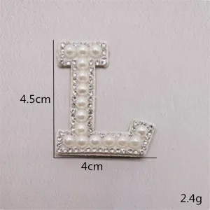 Perlen Strass Buchstabe L Aufnäher DIY Kleidung Zubehör dekorative Applikation Abzeichen