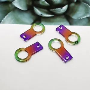 Acrylic Gradient Color Ring Charm DIY Jewelry Making Accessories For Cup Straw Pendant Keychain Bracelet Craft