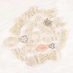 Franse Lichte Luxe DIY Kunstparel Strass Strik Hart Bloem Haarspeld Accessoires Handgemaakt Ambacht Sieraden Maken Benodigdheden