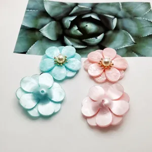 Double layer 3D five petal flower DIY jewelry accessories handmade hair clip materials wholesale