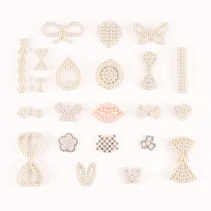 Franse stijl DIY parel patch accessoires strik hart lip strass applique voor haarspelden knutselen
