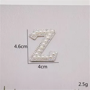 Perle Strass Buchstabe Z Aufnäher Selbstklebend DIY Kleidung Accessoires Deko 1 Stk