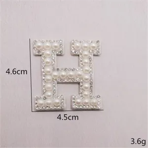Perlen Strass Buchstabe H Aufnäher DIY Kleidung Tasche Zubehör Dekorative Applikation