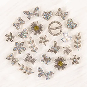 DIY Hot Fix Rhinestone Patches Full Drill Bowknot Bear Flower Star Applique For Clothing Shoes Bags Craft Accessories