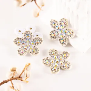 Sparkling crystal rhinestone flower patches for DIY clothing, shoes, bags and craft accessories.