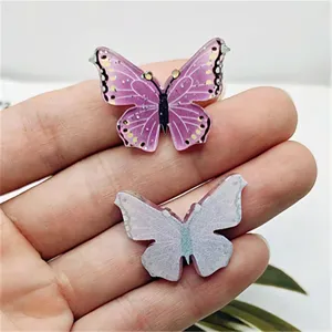 Acrylic 3D butterfly charms main view, perfect for handmade DIY jewelry, hairpins and necklaces.