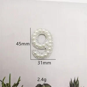 Perlen Strass Nummer 9 Aufnäher für DIY Kleidung Accessoires, Taschen, Hüte und Stoffe.