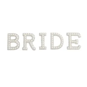 Pearl rhinestone BRIDE letter patch for DIY clothing bags hats shoes accessories wholesale
