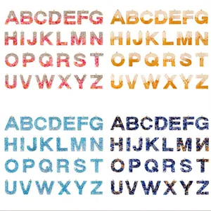 DIY Resin English Letter Pendants Glitter Shell Sequins Alphabet Charms For Handmade Jewelry Craft Making