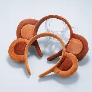Cerchietto di Peluche Con Orecchie di Scimmia Cartone Animato Divertente Fascia per Capelli a Forma di Animale per Festa Cosplay Oggetto di Scena per Fotografia Unisex Bambini Copricapo Decorativo