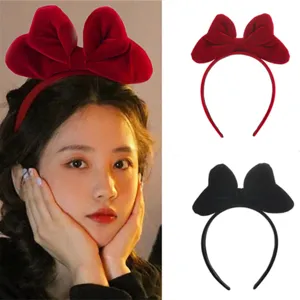 Cute Big Bowknot Velvet Headband Sweet Girl Hairband For Photography Party Live Stream Daily Hair Accessories Women Decorative Headband