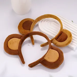 Cerchietto con orecchie di scimmia in peluche simpatico accessorio per capelli festa