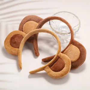 Cerchietto per capelli in peluche con orecchie di animali, accessorio morbido per feste e foto.
