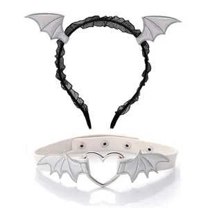 Halloween bat wing headband and heart choker set sweet cool party hair accessories jewelry item