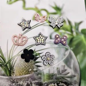 Strass Alliage DIY Accessoires de Bijoux Fleur Couronne Papillon Noeud Étoile Patchs de Chaussure Artisanat