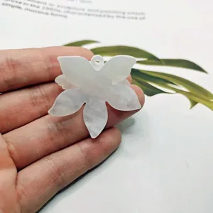 Weißer mehrschichtiger Acryl Blumen Anhänger DIY Schmuck Zubehör Ohrring Komponente